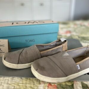 TOMS Grey Alpargata Slip-Ons- Youth Size 4